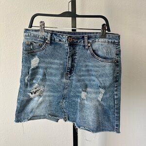 Blue Denim Mini Skirt